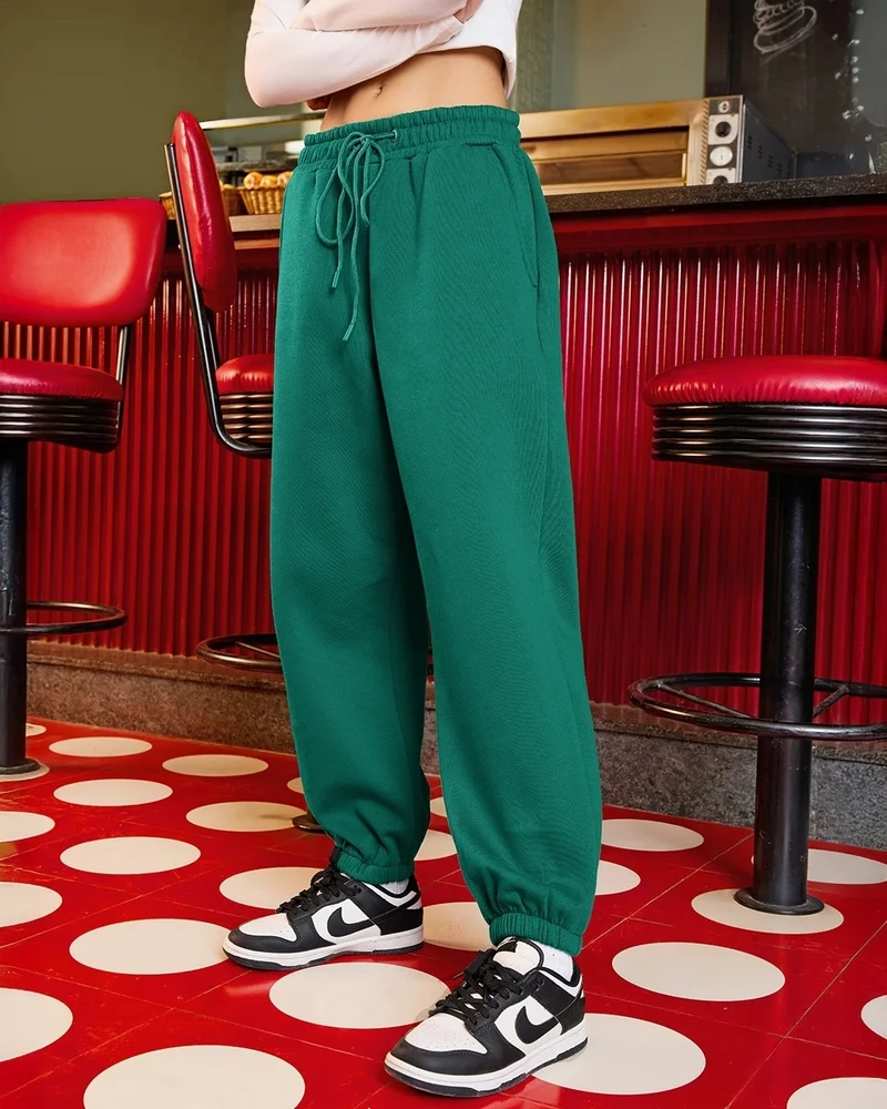 bewakoof Women's Green Oversized Joggers